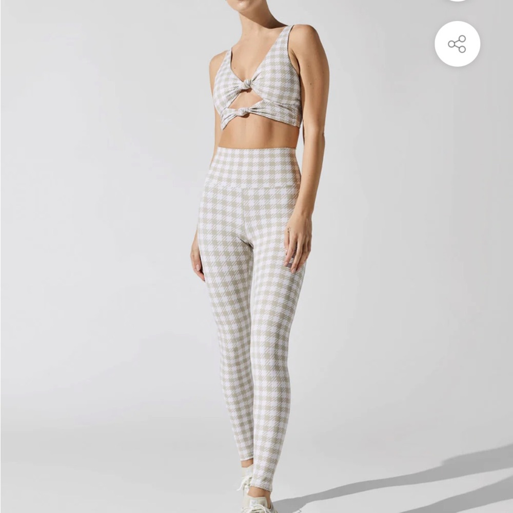 Beach Riot Bowie Taupe Houndstooth Leggings XS